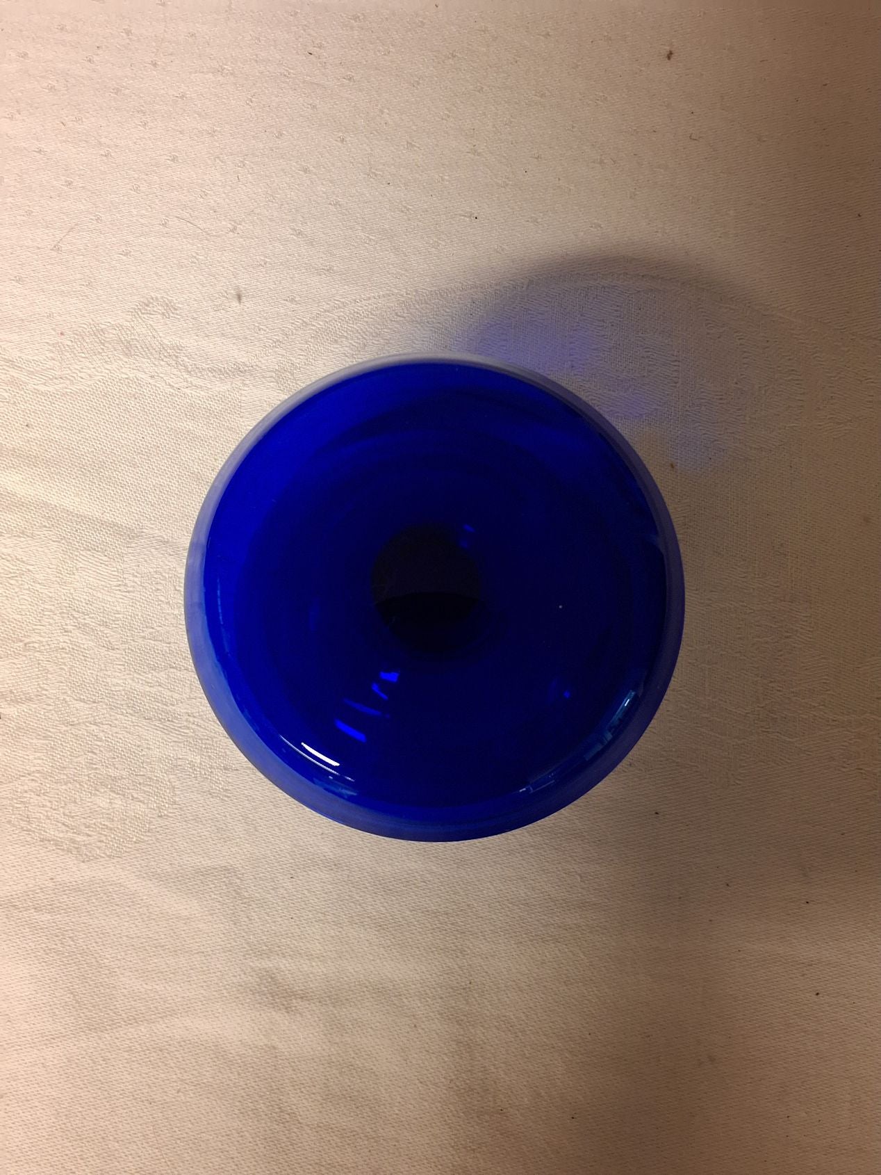 Blå glasdessertskål